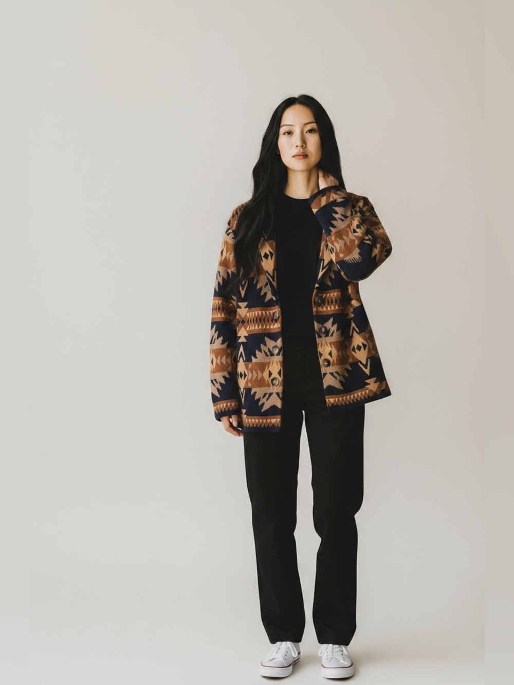 Telluride Geometric Pattern Pendleton Southwest Shawl Collar Cardigan Medium - Picture 2 of 4